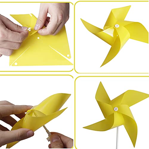 Tsocent 100 Pcs Pinwheels, Dark Blue Color Toy Wind Spinners And Party Favors Gifts For Kids, Outdoor Decorational Pinwheels For Yard And Garden(Dark Blue) #TOP3