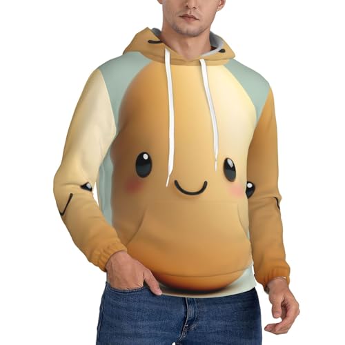 Sweat à capuche homme polyester pull sport imprimé œuf mignon décontracté
