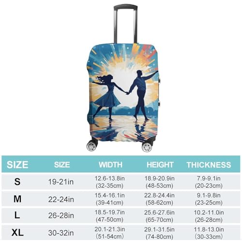 Dancing on Water Printed Luggage Cover Protector, Fits 18-32 Inch Luggage2