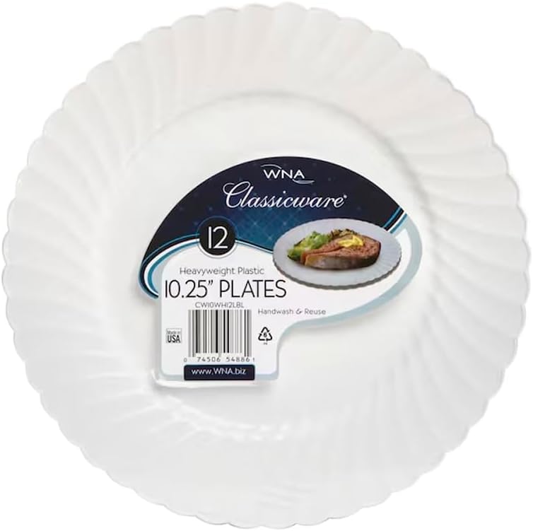 Classicware - RSCW101212 Dinnerware Shrink Wrapped Plastic Plates, 10.25-Inch, Clear, Large (144-Count)