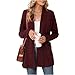 Women Long Cardigan Sweaters Lightweight Open Front Duster Knit Fashion Sweater Coats Trendy Cardigans with Pocket（Wine,Small）