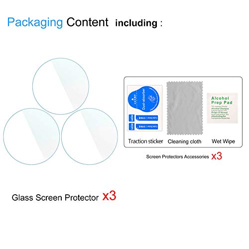 Suoman 3-Pack for Fossil Gen 5 Carlyle HR and Fossil Gen 6 Men Women Screen Protector, Ultra-Thin Tempered Glass Screen Protective Film [2.5D 9H Hardness] [Anti-Scratch]