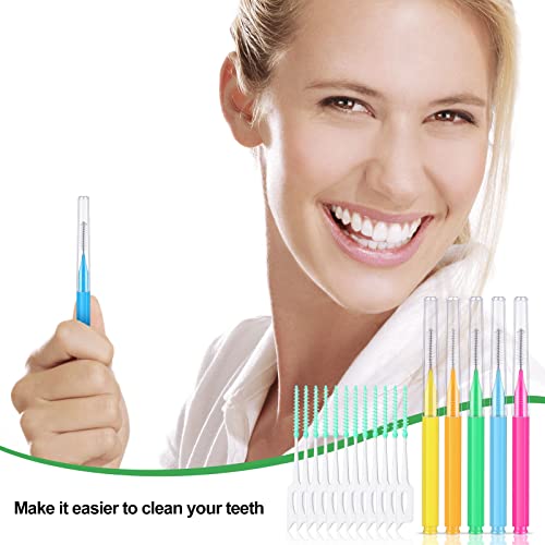 Image of Zopeal 250 Pcs Interdental Brush for Braces Disposable Braces Flossers Dental Picks Floss Toothpick Dental Teeth Flossing Head Oral Hygiene Flosser Toothpick Soft Cleaning Tool (Cute Color)