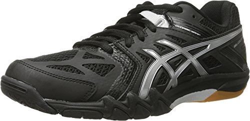 ASICS Women's Gel Court Control Volleyball Shoe, Black/Silver, 9 M US