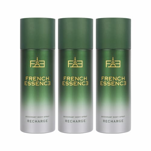Image of French Essence Recharge Deodorants For Men And Women | Long Lasting Unisex Deos - 150ml Pack of 3