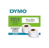 DYMO Authentic LW Address Labels | 28mm x 89mm | Self-Adhesive | 2 Rolls of 130 (260 Easy-Peel Labels) | for LabelWriter Label Makers/Printers