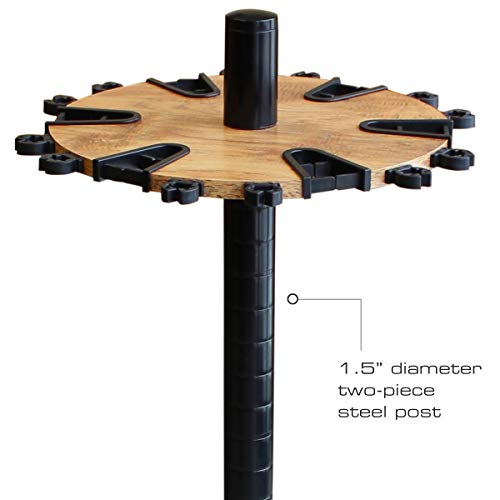 Rush Creek Creations 24 Round Fishing Rod Rack With 6" Extension Post - Fishing Pole Holder And Storage, American Cherry Finish #TOP2