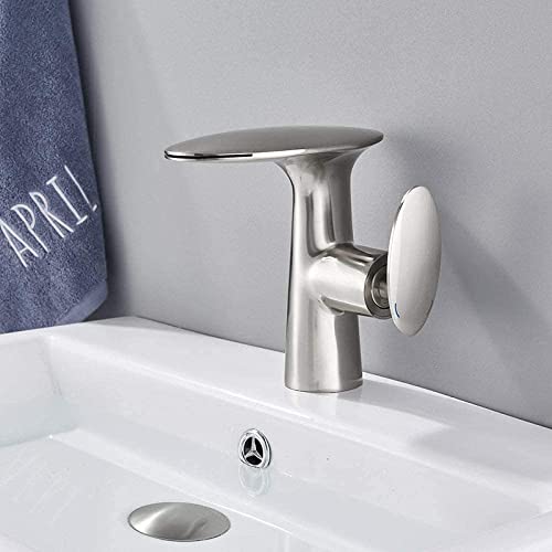 Robinet d'eau chaude et froide cascade avec mitigeur d'évier ergonomique blanc - 3