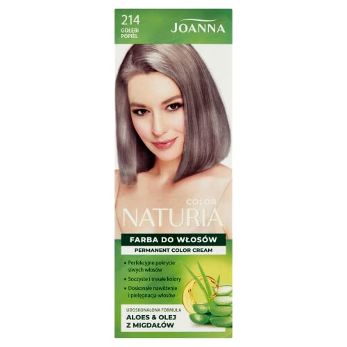 Joanna Professional Naturia Color Haarfarbe für Frauen - Sorgt für Lang Anhaltende Farbe - Enthält Pfirsichextrakt und Milchproteine - Attraktive und Tiefe Haarfarbe - Farbe Dove Ash