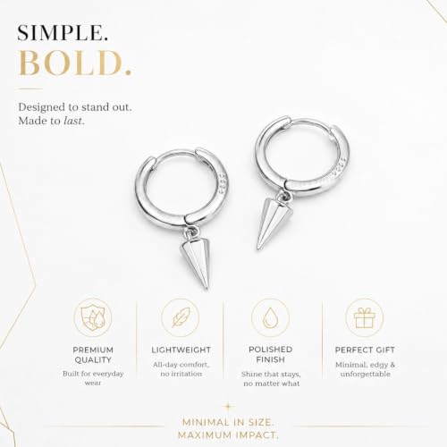 Image of Young & Forever Gift Stainless Steel Hoop Stud Earrings for Men and Boys