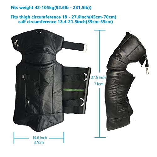 Thermal Wool Leg Warmers/Knee Warmers/Knee Brace With Adjustable Elastic Straps (Cowhide Extended Version)(1 Pair)2