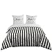 Produktbild QZY 3 teilig mikrofaser Bettwäsche 200x200cm +2 kopfkissenbezug 80x80cm (200 x 200 cm, Vertikale Schwarzweiss-Streifen)