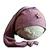 AMOS and SAWYER Knotted Sleeping Hat, Newborn Photography Prop (Newborn, Dark Mauve - Star Button)