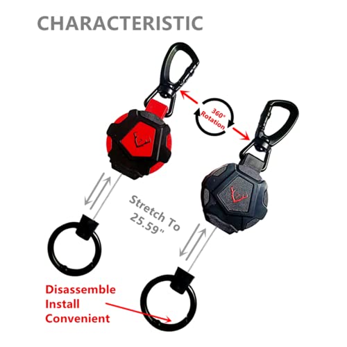 Retractable Keychain,Retractable Badge Holders,Heavy Duty Retractable Keychain,Id Badge Holders Retractable,31.5 '' Coated Wire Rope, 8.0 Oz. -1Ps #TOP2