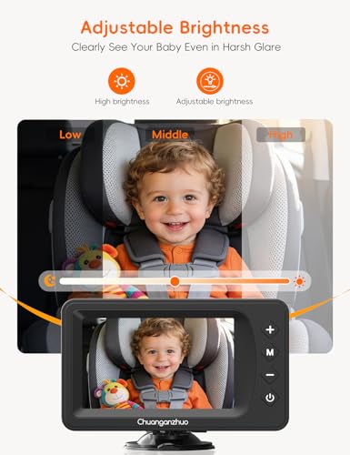 Image of Baby Car Camera USB with No.1 Clarity , 5'' HD 1080P IPS Baby Car Monitor with 3X Zoom, Backseat /Carseat /Rear Seat Camera With Ultra Night Vision, Easy No-Damage Install, S100P(5inch Black)