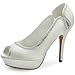 ELEGANTPARK Satin Bridal Wedding Shoes Peep Toe High Heel 5inch