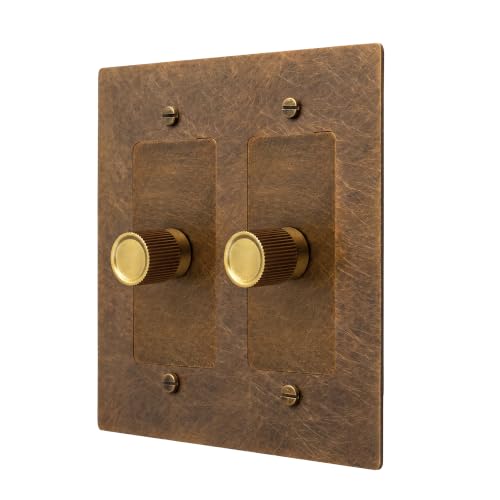 Residence Supply Brass Dimmer Light Switch - 120V AC - Handcrafted Solid Brass Rotary Dimmer with Knurled Knob - UL Listed Flicker-Free Dimming - Vintage Style Light Control for Historical Homes