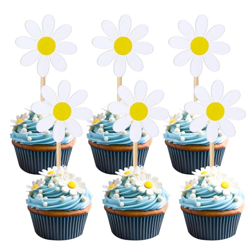 Giantree 592545_1_5DZ2RES8 20Pcs Daisy Cupcake Toppers cover