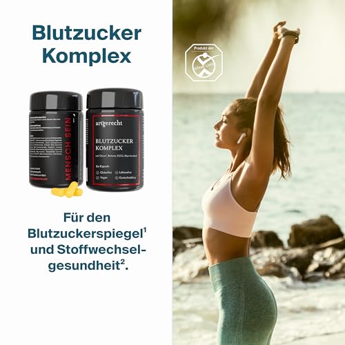 BLUTZUCKER KOMPLEX – 30 Kapseln mit Chrom zur Regulierung des Blutzuckerspiegels | Mit ALA, Grüntee-Extrakt EGCG, Berberin & Myo-Inositol | Unterstützt Stoffwechsel & Energie | Vegan & glutenfrei