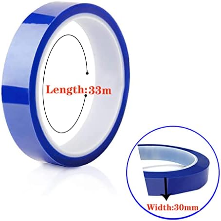 2 Rolls 30mm X 33m 108ft High Temperature Tape, Heat Tape, Heat Transfer Tape, Thermal Tape,Heat Resistant Tape, High Temp Tape for Electronics Printing Crafts on T-Shirt Fabrics and DIY