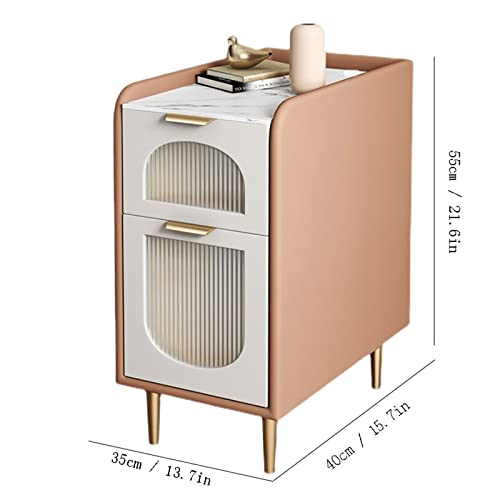 Table d'appoint double tiroir en bois compacte et stable pour canapé et lit
