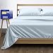 True Luxury 1000-Thread-Count 100% Egyptian Cotton Bed Sheets, 4-Pc King Light Blue Sheet Set, Single Ply Long-Staple Yarns, Sateen Weave, Fits Mattress Upto 18'' Deep Pocket