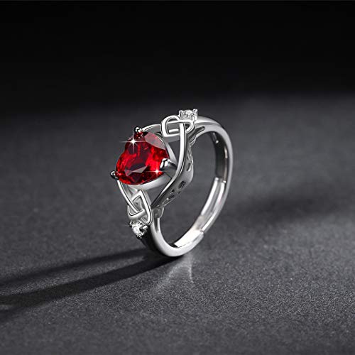 Conjunto de Joyería de Rubí para Citas Románticas y Eventos Nocturnos con Pendientes de Corazón 5