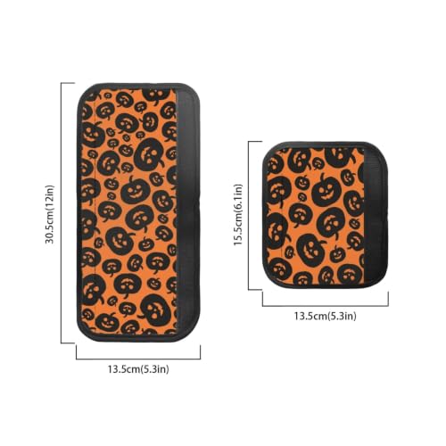 Image of Refrigerator Door Handle Covers Set of 6 Washable Kitchen Appliance Decor Handles Keep Clean, Halloween Kitchen Decor, Pumpkin Print Orange Black