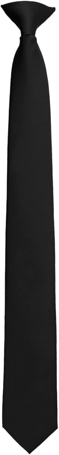 Clip on Ties for Men, Solid Color Mens Tie with Buttonholes Pre Tied Men's Neckties for Wedding Office School Party