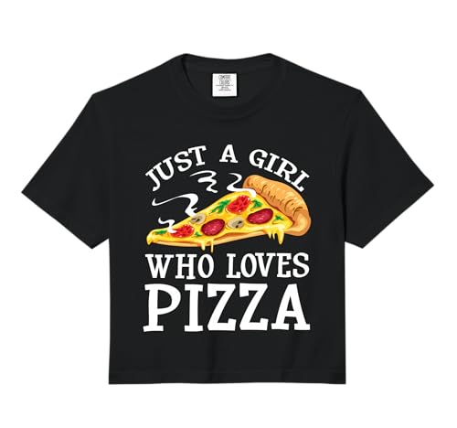 Funny Girls Pizza Lovers Gift Women Kids Cool Pizza Love Comfort Colors Crop Top