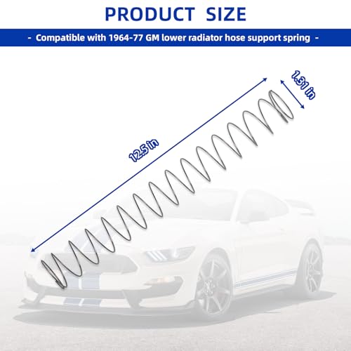 Image of Radiator Spring Compatible Lower Radiator Hose Support Spring for 1964-77 GM Vehicles, Inline Tube Replacement 12.5 inch x 1.31 inch Anti-Collapse Spring Replacement for GMC Chevrolet Cars(2-Pack )