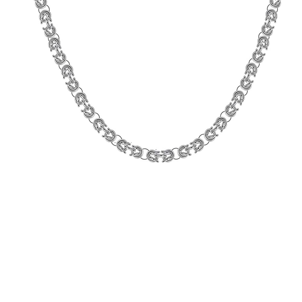 MOCHAMIK Kette 7 mm Box-Halskette für Damen Herren Medaillon-Choker-Halsketten