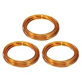 QUARKZMAN 3 Rollen Bonsaidraht 1.5mm Jede Rolle 32.8ft (10m) Eloxierter Aluminium Bonsaidraht Für Gartenarbeit Baumzweig Fixierung DIY Basteln Gold