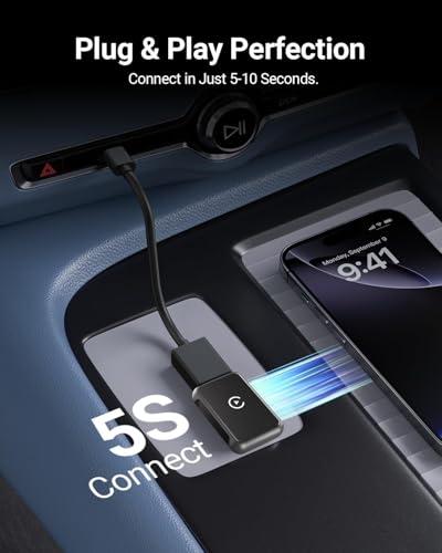2026 Upgraded 2-in-1 Wireless CarPlay,Compatible with Apple Car Play & Android Auto,Fast Stable Auto-Connect Wired to Wireless Carplay Adapter,Wifi 5.8GHz Plug & Play,Supports USB and Type-C (Black)