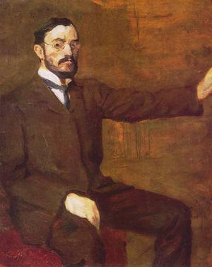 Peinture à l'huile Self Portrait 1907 par Bertalan Por, une œuvre d'art de prestige