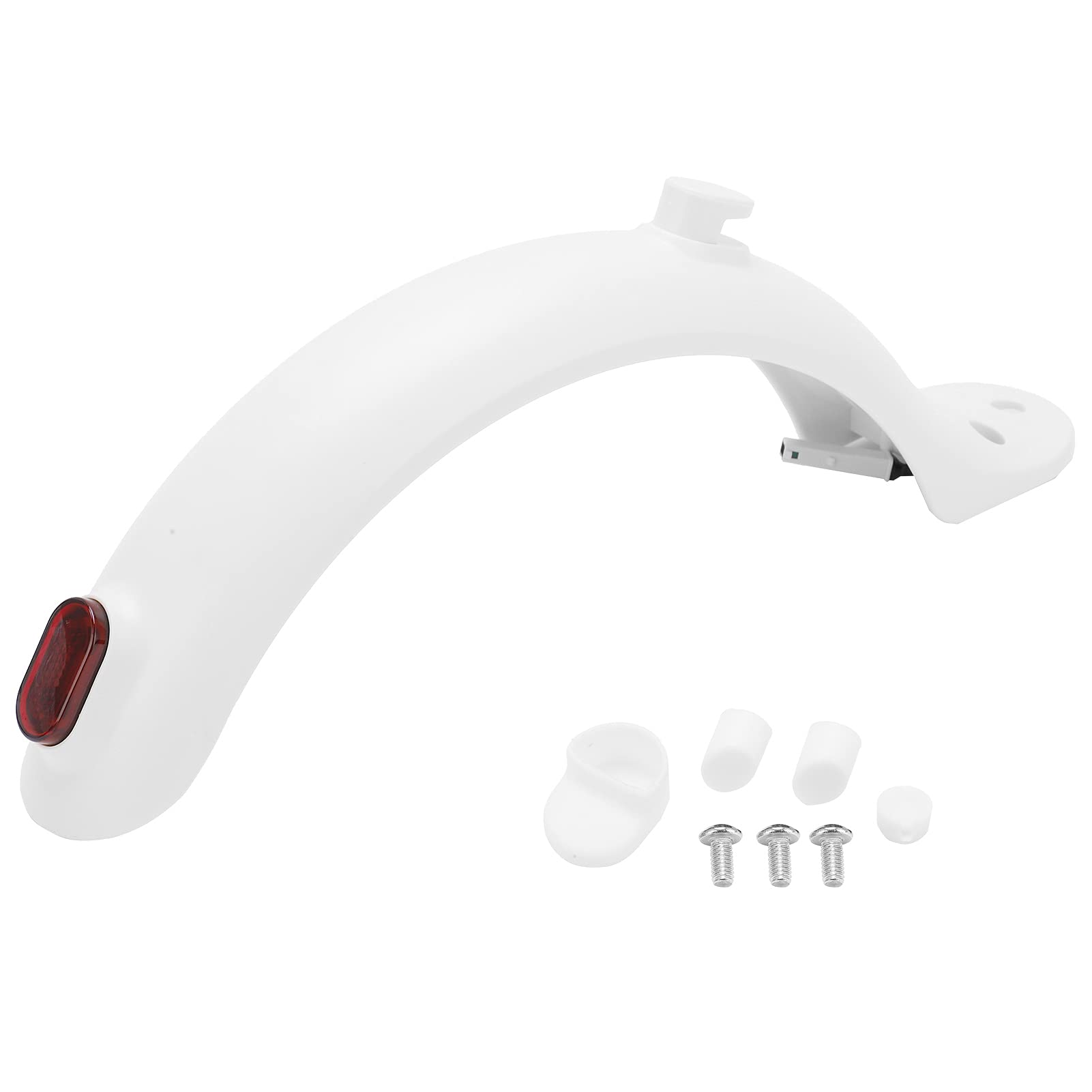 UPALDHOU Hook Scooter Rear Mudguard, Scooter Rear Mudguard with Hook, Tail Light, for M365, M365 PRO (White