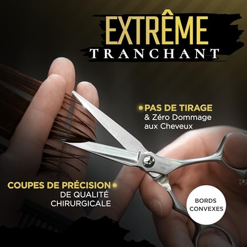 Ciseaux coiffure professionnel main gauche Fagaci acier japonais 6 pouces