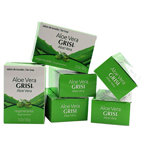 Grisi Aloe Vera Soap Cleansing Soap with Aloe Vera Soothing and Refreshing your Skin 6-Pack of 3.5 Oz each 6 Bar Soaps