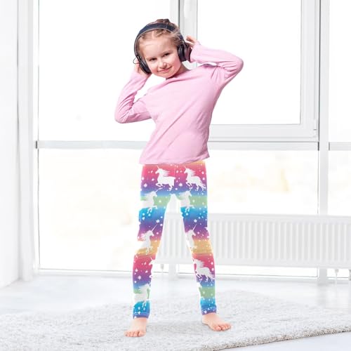 Kids High Waist Cute Unicorn Rainbow Leggings for Toddler Girls 4T 202b33324