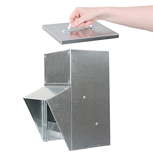 Rural365 25lb Capacity Galvanized Chicken Feeder Weatherproof Coop Dispenser