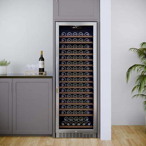 Image of EdgeStar CWR1662SZ 24 Inch Wide 151 Bottle Capacity Built-In or Free Standing Single Zone Wine Cooler with Even Cooling Technology - Stainless Steel