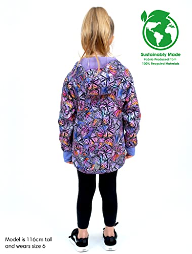 Therm Girls Rain Jacket, Ultra-Soft Kids Raincoat - Waterproof Fleece Lined Coat (Purple Butterfly, 18 Months) #TOP6