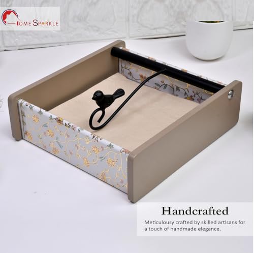 Image of Home Sparkle Napkin Storage 1 Pack |Beige|Table Napkin Holder Tray for Indoor & Outdoor Use | Kitchen, Dining, Restaurant & Home Decor | Durable & Stylish (C6V53)