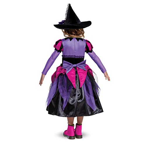 Disfraz de bruja para niñas con vestido y sombrero miniatura 2