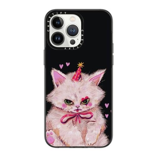 CASETiFY Compact iPhone 14 Pro Max Case [4 ft. 2X Military Grade Drop Protection/Slim/Lightweight] - Clown Kitty - Clear Black
