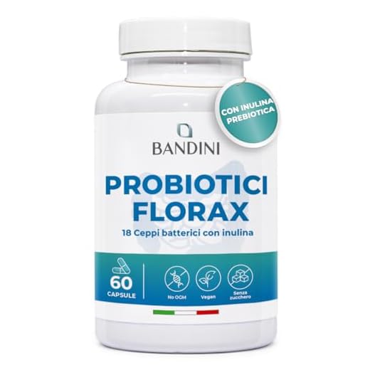 Bandini® FLORAX PROBIOTICS - 60 Capsule - Fermenti Lattici Probiotici per l'intestino - Enzimi Digestivi di 14 Ceppi Batterici tra cui Lactobacillus, BifidoBacterium - Probiotico naturale