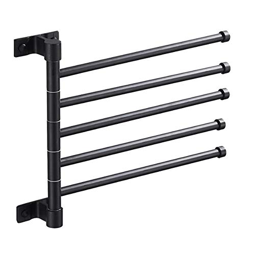 Portasciugamani Pieghevole Attività Girevole Portasciugamani Laccato Spazio Nero Vasca da Bagno in Alluminio Mensola Portasciugamani a Parete Toilette Bagno Rack per Cucina Bagno Altalena Porta