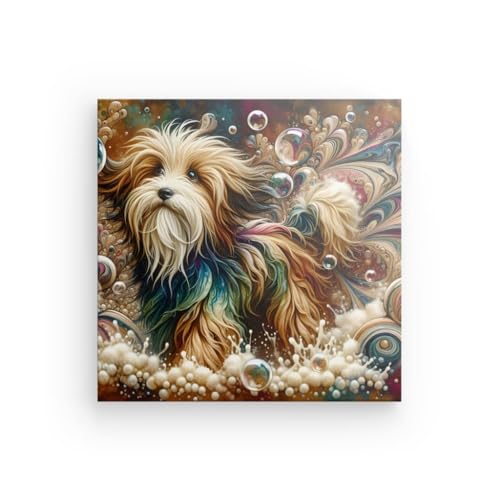 Impression sur toile chien dans le bain 60x60 cm pour decoration murale - 2