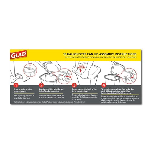 Caneca de basura rectangular Glad 13 galones gris pack 4 miniatura 4