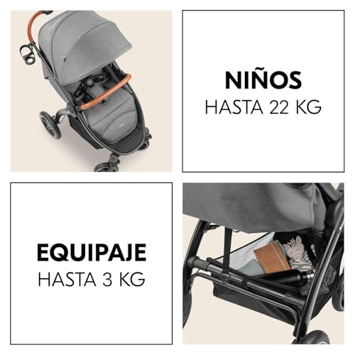 Miniatura 8 de Hauck Uptown Melange Gray Silla De Paseo Ligera Hasta 22 Kg Carrito Bebé Reclinable Desde El Nacimiento - Ruedas De Goma - Portabotellas - Suspensión - Uv 50 - Altura Ajustable - Cesta Grande